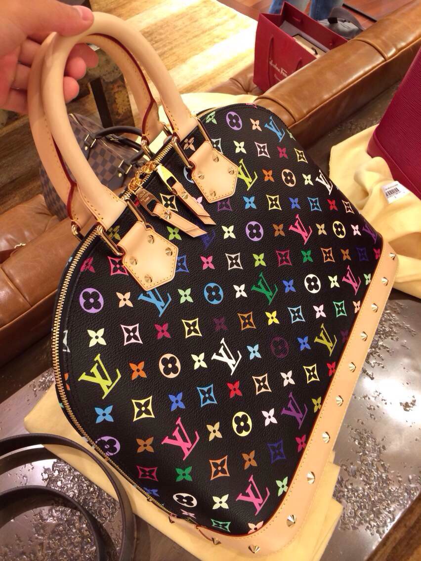 Authentic Louis Vuitton Monogram Multicolore Alma PM Bag M40444